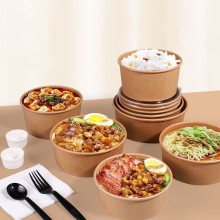 Takeaway paper salad bowl round kraft food container