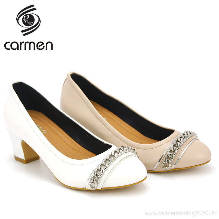 Latest design pointed toe comfortable low-heel shoes