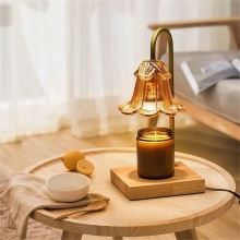 Classic Wooden Candle Lamp with Dimmer - Electric Candle Melting Lamp Warmer