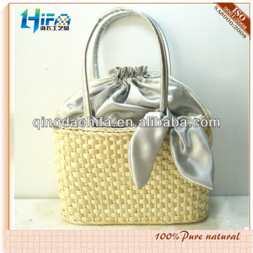 HIFA Cornhusk Straw Basket Drawstring Beach Bags