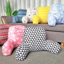 Various Print Linen and Cotton Blend Lumbar Back Support Pillows with Arms