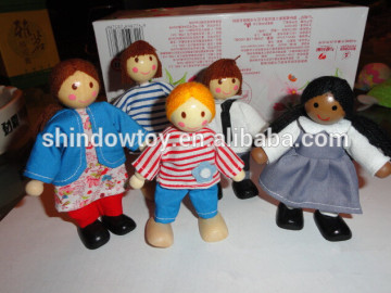 custom handmake wooden dolls fabric puppet toy Puppet wooden educational doll family doll