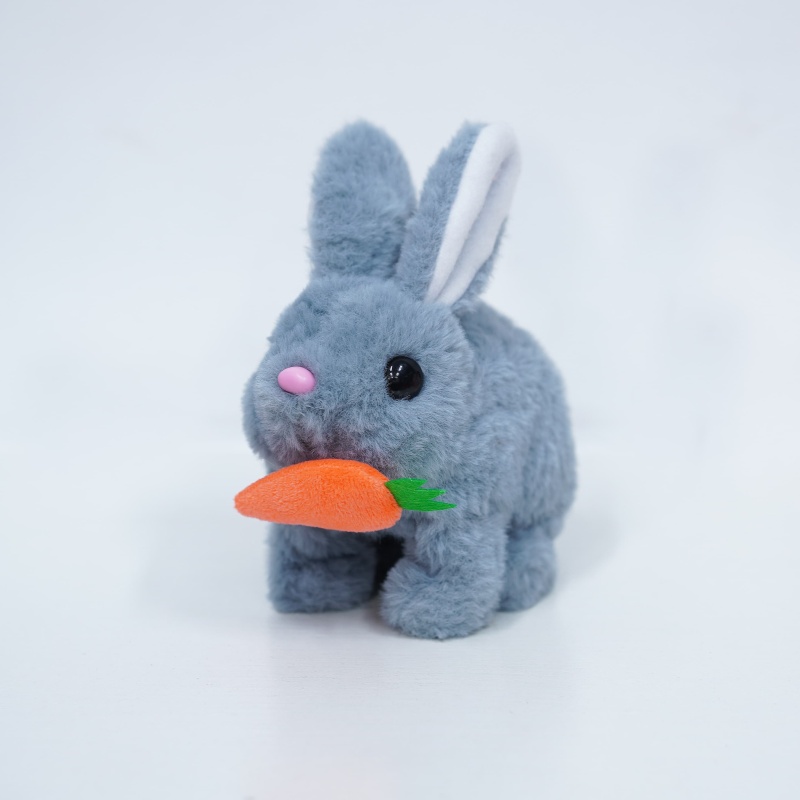 Solid Fur Animated Carrot Rabbit Toy