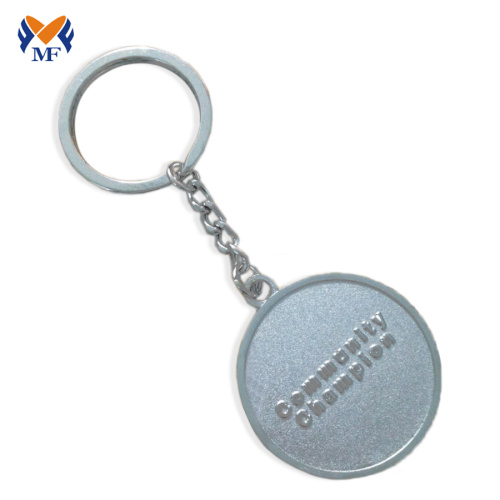Metal custom silver aa coin keychain