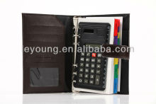 Ring binder filofax organizer with calculator