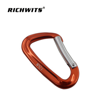 D Shape Aluminium Climbing Carabiner Hooks With Clips Spring Snap Climbing Carabiner Hook