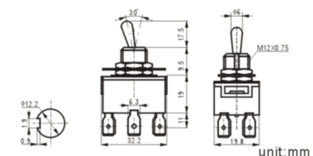 KN3(C)-203AP-1toggle switch