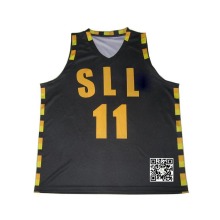 Short Sleeve Basketball Jersey Lining Black And Yellow Design
