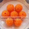 10*12MM 100pc Orange Fluorescence Chunky Resin Rhinestone Beads