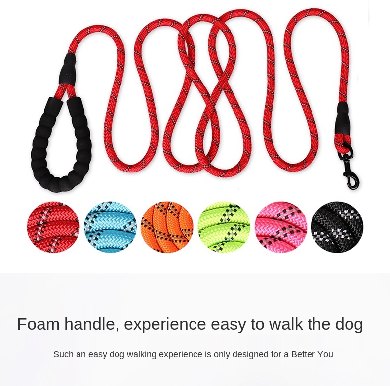 High Quality Hot Selling Dog Walking Hand Holding Rope Nylon Reflective round Rope Pet Hand Holding Rope Supplies