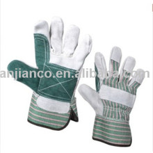 AB grade Natural Color cow split leather safety working rigger gloves for men