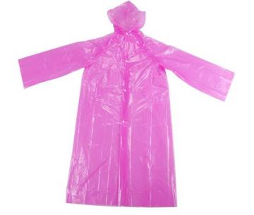 Pink Disposable Raincoat with Sleeves