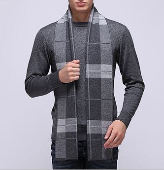 50% Wool 50% Cashmere Knitted Scarf -14