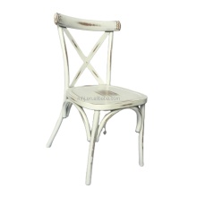 Rustic Stackable Beech Wood Cross Back Chair for Wedding Event Banquet Tables