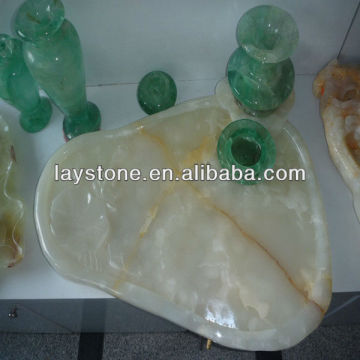 White onyx tea board