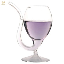 Heat-Resistant Wine Glass Cup with Drinking Tube for Various Beverages