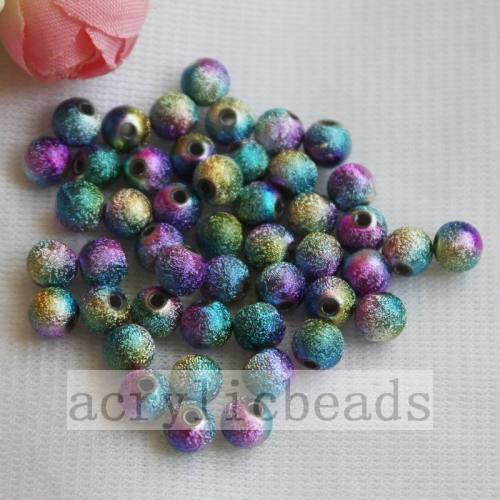 Bijoux multicolores perles acryliques boule brillante