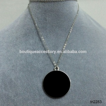 Large Enamel Disc Pendant Necklace