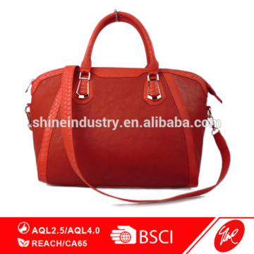 Red Crocodile Patterned Patchwork Tote Bag