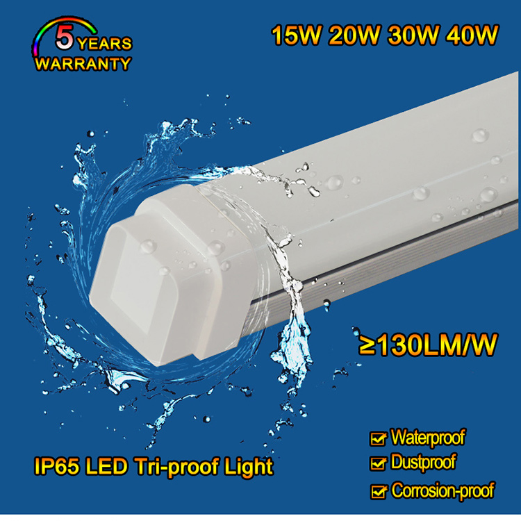 Tri-proof light Milky Aluminum PC IP67 Waterproof Led linear light 5 years Warranty green color dimming