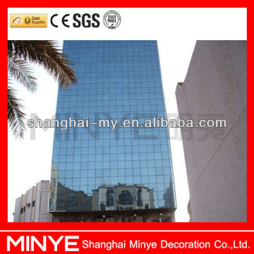 Low-e tempered insulating glass curtain wall