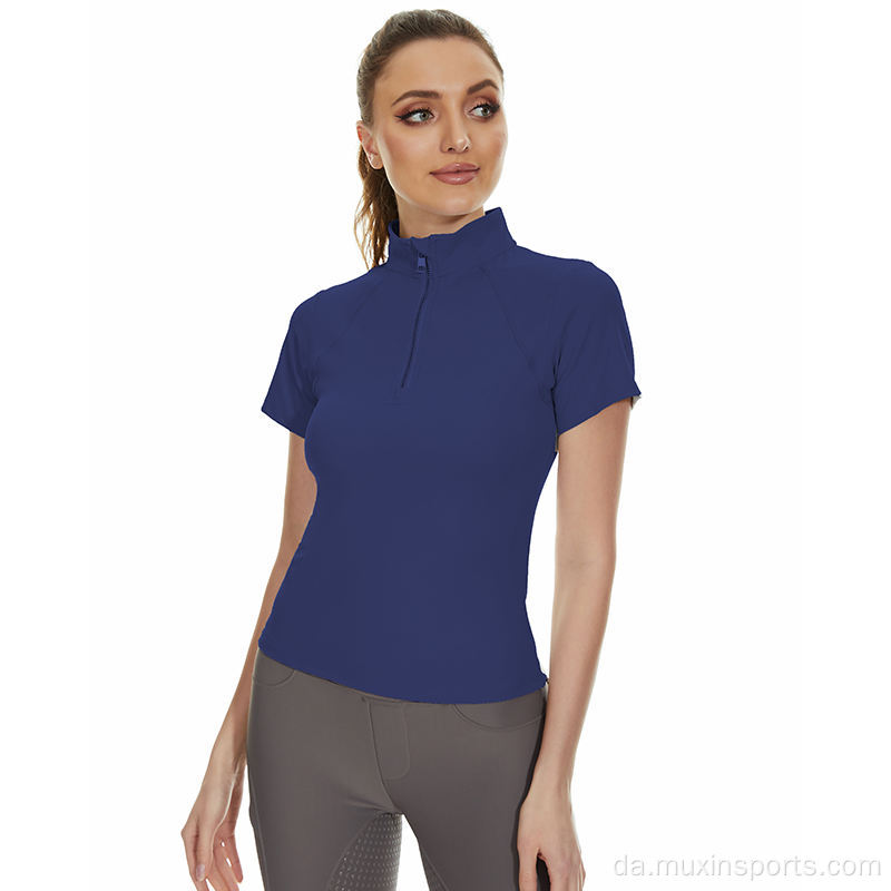 Navy Blue Women Base Layer Riding Tops