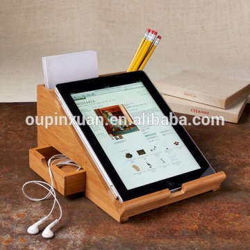 Bamboo made stationary tablet stands and holders