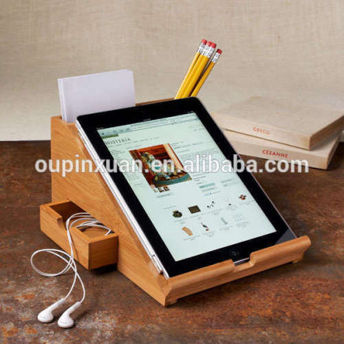 Bambu yapılmış sabit tablet standları ve sahipleri