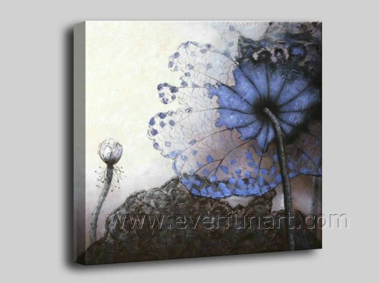 Modern Hand-Painted Wall Floral Art Oil Painting (FL1-016)