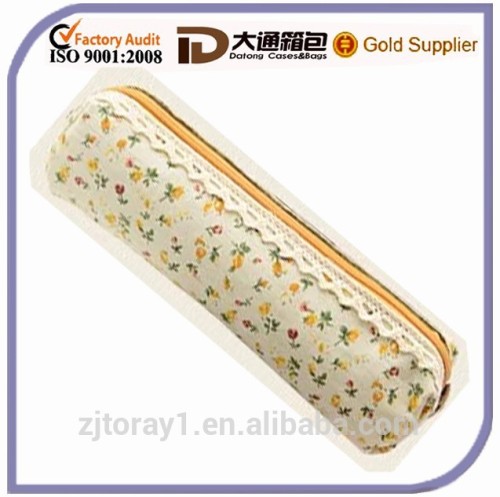 Hot sale beautiful fabric pencil case school canvas pencil case