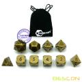 Bescon+10pcs+Set+Ancient+Brass+Solid+Metal+Polyhedral+Dice+Set%2C+Old+Finish+Bronze+Metal+RPG+Role+Playing+Game+Dice+7%2B3+Extra+D6s