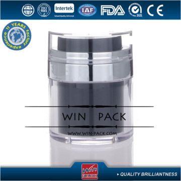 50ml black color airless jar with clear cap