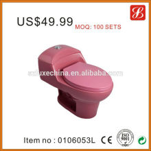 China ceramic one piece pink colored toilets