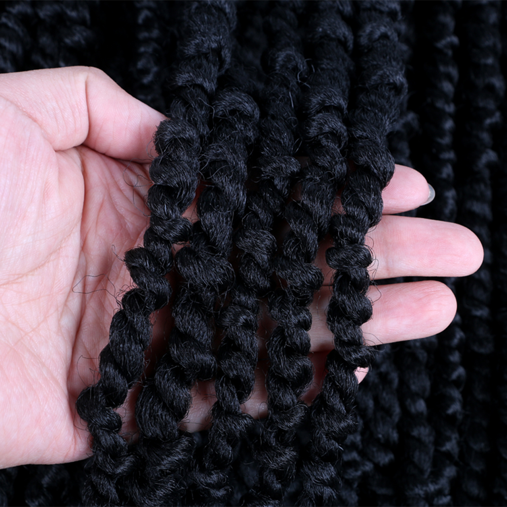 Pre-twisted Passion Twist Crochet Braiding Hair Extension Ombre Color Synthetic Fiber Pre-looped Passion Twist Braids
