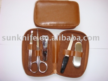 manicure set with leather case