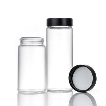 Transparent glass storage bottle