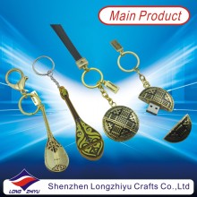 Lute Rubber Iron Metal Custom 3D USB Keychain (LZY800077)