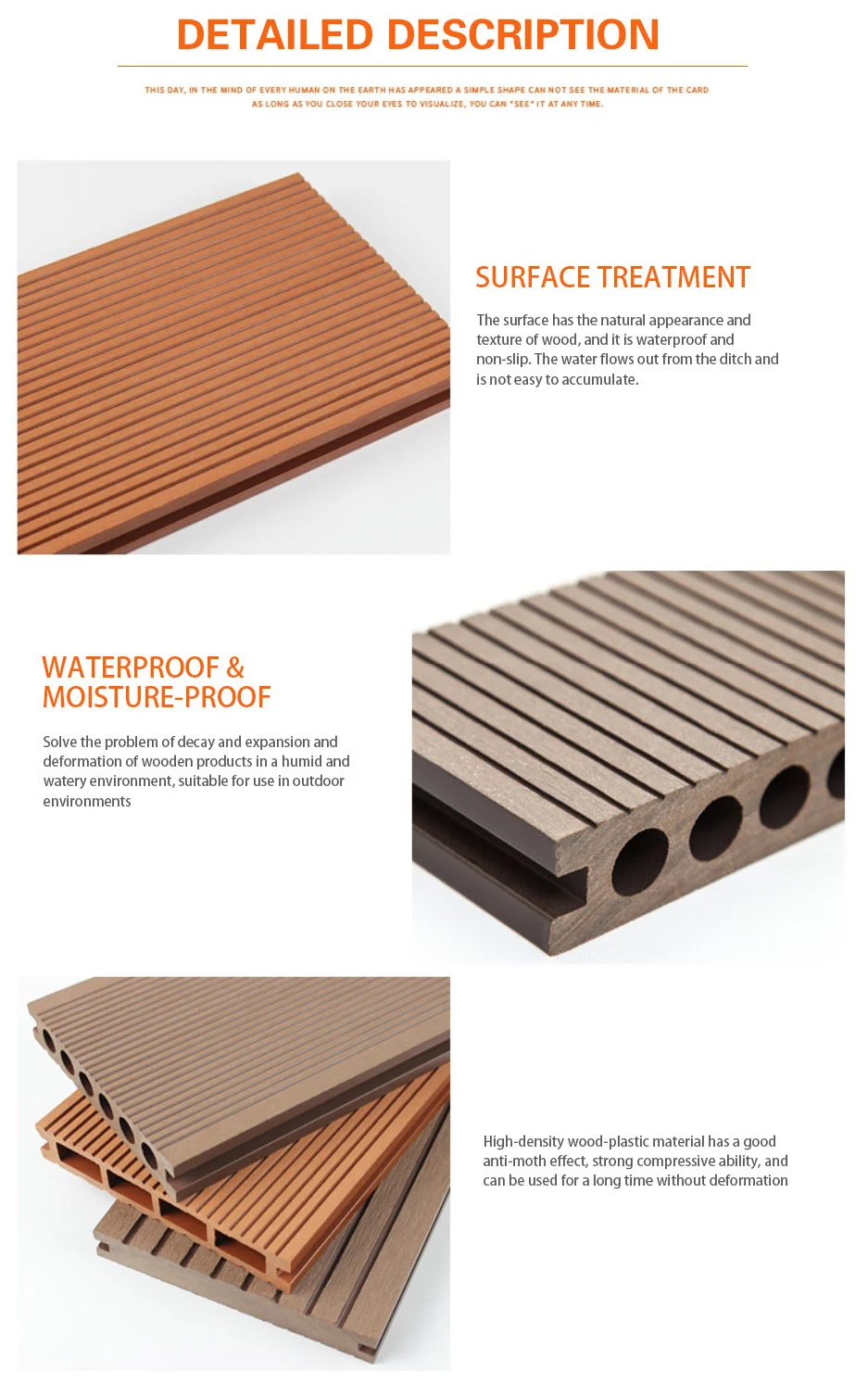 Outdoor WPC Deck Wood Composite Decking