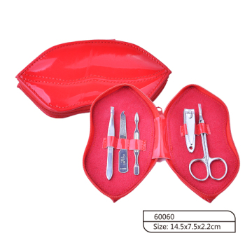 5pcs Lip Shape Manicure Kits Professional Manicure Nail Set Tools