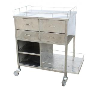 Medical dressing trolley with drawers