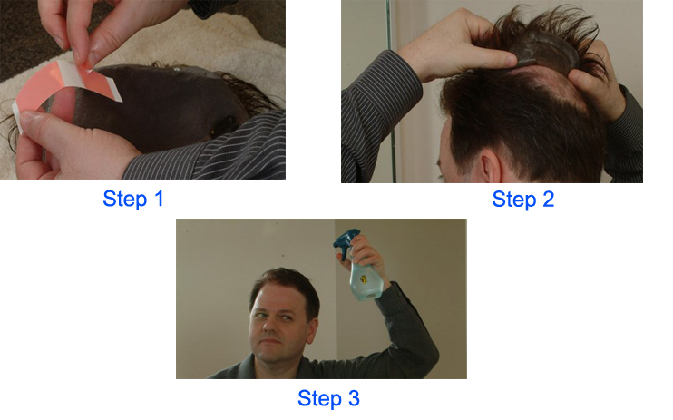 100% Human Hair Toupee For Men With Poly Around,  lace base hair replacement system