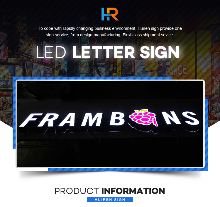 High quality outdoor advertising led box sign custom letter logo light box