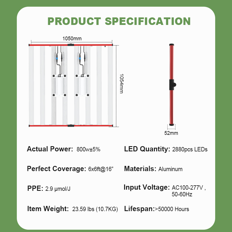 800W LED Grow Light untuk Plant Veg Bloom