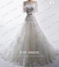 Half sleeves Princess Latest Wedding Gown A line Ebay Wedding Gown