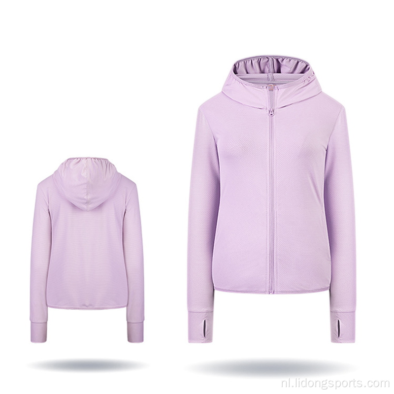 Hoodie voor dames Zip lange mouw shirts zon-proof kleding