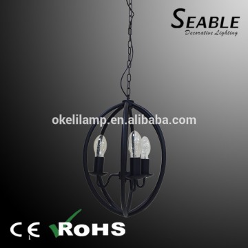 Black Metal Industrial 3 light club pendant light modern