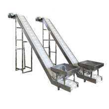 Nuts Beans Granule Incline Bucket Conveyor Belt Elevator with Vibration Hopper