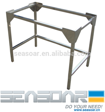 Stainless steel frame for butcher block table