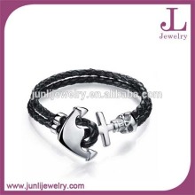 Stingray Braided Genuine Leather Bracelet Skull Anchor Bracelet