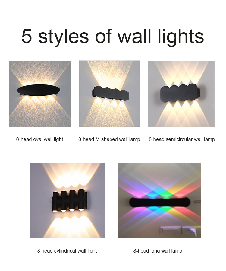 110V 220V Modern Outdoor Exterior Aluminum Wall Lamp Warm Lighting Led Indoor Wall Light